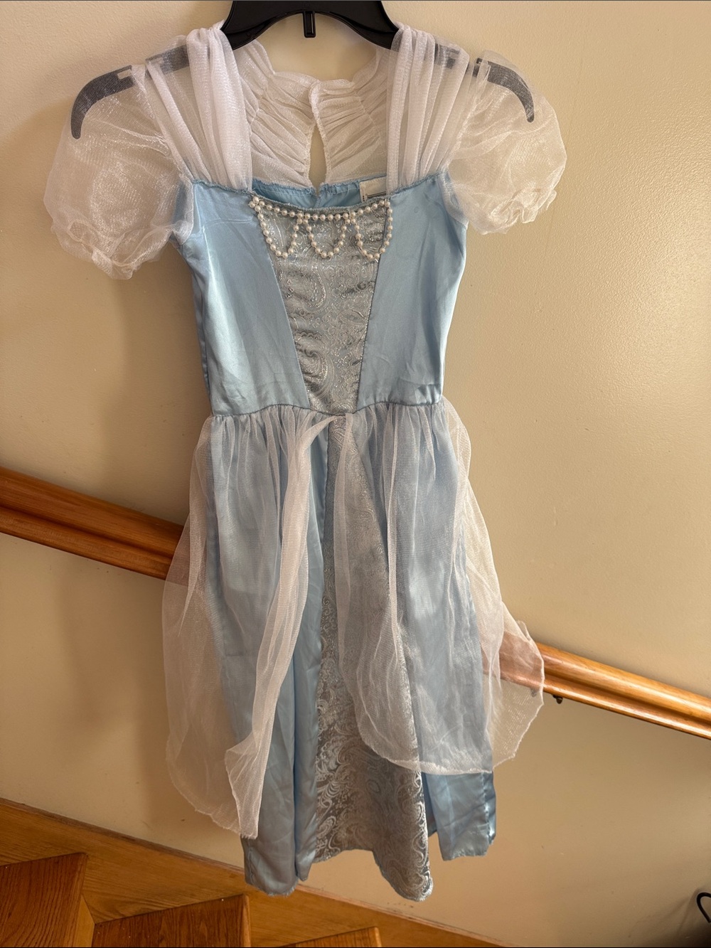 Blue Princess Tulle Dress for Girls - Sparkle Pearl Detail